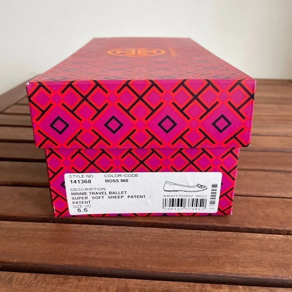 Tory Burch Minnie Ballet Travel Leather Flats Moss Women Size 5.5(141368)$228